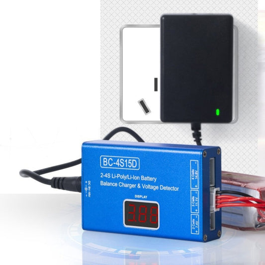 علبة شحن متوازنة مع بطارية ليثيوم أيون وشاشة عرض رقمية LED ومصدر طاقة، قابس أمريكي، BC-4S15D