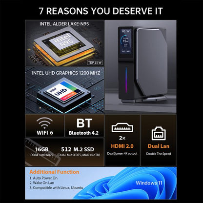 S1 Intel Alder Lake N150 WIFI 6+BT4.2 Office Home Mini PC Win11 DDR4 3200MHz, 8G+128G US Plug, 8G+128G EU Plug, 8G+128G UK Plug, 8G+1TB US Plug, 8G+1TB EU Plug, 8G+1TB UK Plug, 16G+512G US Plug, 16G+512G EU Plug, 16G+512G UK Plug, 16G+1TB US Plug������...