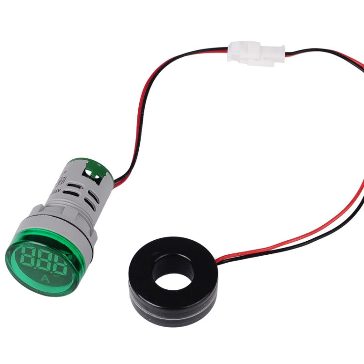 SINOTIMER ST16A Round 22mm LED Digital Signal Light 220V AC Ammeter 0-100A AC Current Indicator Light, ST16A