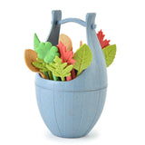 16pcs Fruit Forks + 1pc Barrel Mini Wheat Fiber Material Tableware Set Snack Dessert Forks