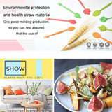 16pcs Fruit Forks + 1pc Barrel Mini Wheat Fiber Material Tableware Set Snack Dessert Forks