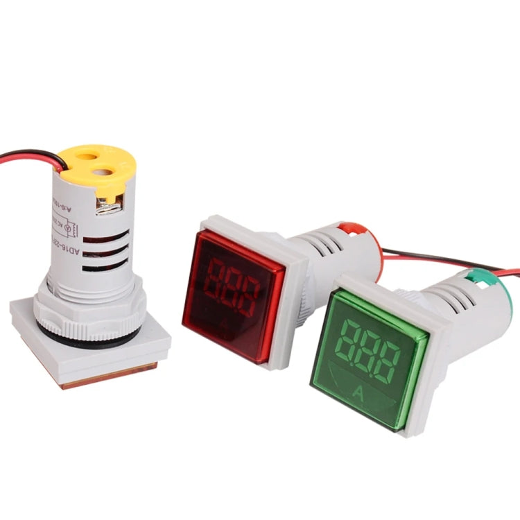 SINOTIMER ST17A Square 22mm LED Digital Display Signal Light AC Current Indicator 0-100A, ST17A