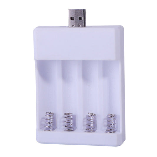 شاحن بطارية سريع بأربعة منافذ USB، بطارية قابلة لإعادة الشحن AA/AAA، صندوق شحن عالمي بأربعة منافذ، توصيل مباشر، مع كابل