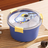 1100ml Cartoon Round Microwaveable Bento Box Outdoor Student Lunch Box