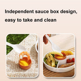 1100ml Cartoon Round Microwaveable Bento Box Outdoor Student Lunch Box