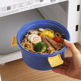 1100ml Cartoon Round Microwaveable Bento Box Outdoor Student Lunch Box