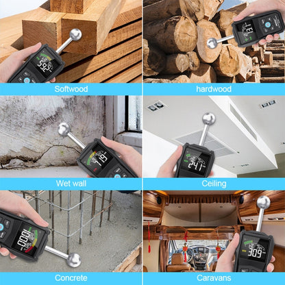 MESTEK WM700B Non -Contact Wood Moisture Detector With LCD Screen Alarm Function