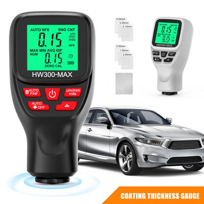 HW300-MAX Coating Thickness Gauge Anti-skid Paint Film Tester, White, Black