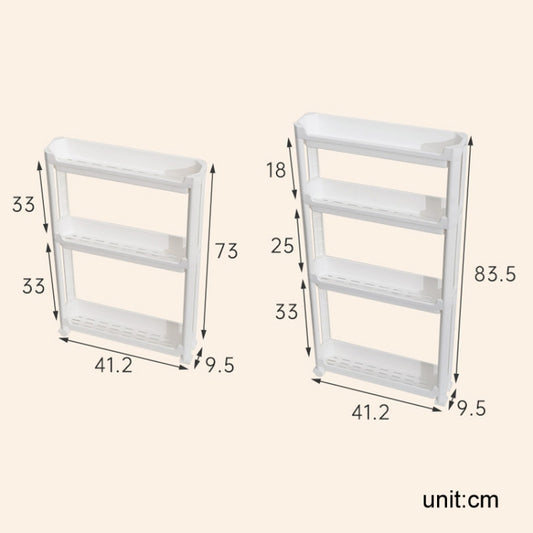3 Layers Bathroom Door Narrow Shelf Toilet Crack Floor Trolley Organiser
