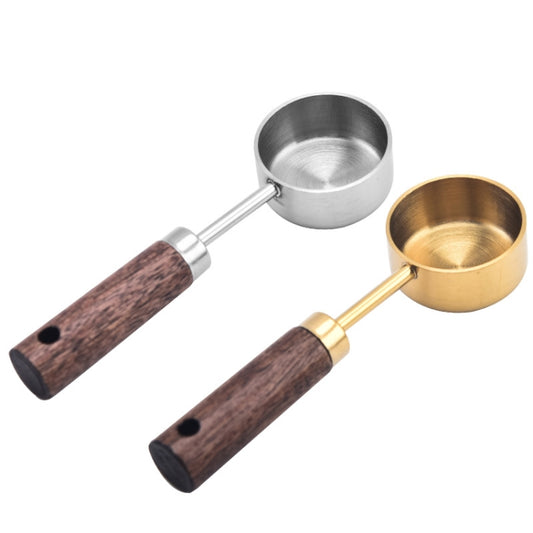 15ml Wooden Handle Stainless Steel Measuring Spoon Coffee Powder Milk Powder Spoon