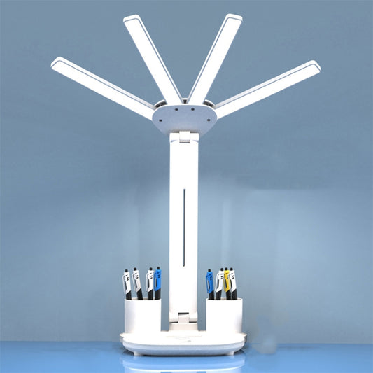 4-head Desk Lamp Foldable Reading Lamp 3-gear Color Adjustment, Spec: Plug-in Basic Model