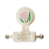 Bathroom No-Punch Suction Cup Showerhead Holder Tulip Shower Hanger(Milk White)