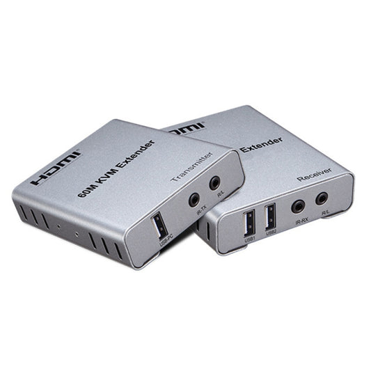 KVM 60m HDMI Network Cable Extender With Audio/Video Transmitter+Receiver, US Plug, 60m