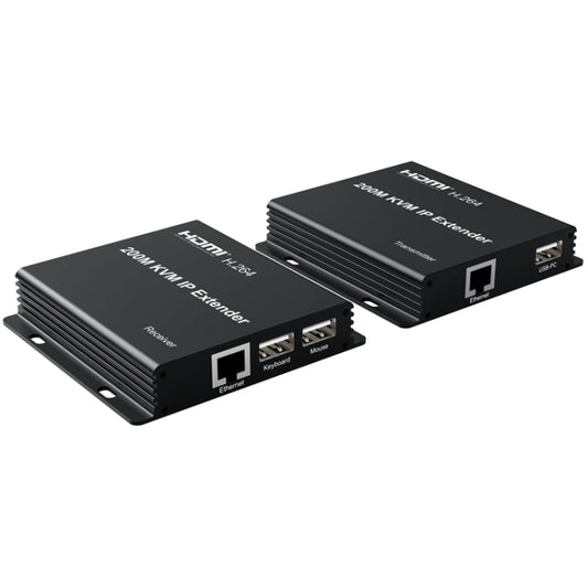 200m HDMI KVM IP Network Cable Extender H.264 Mouse Keyboard Extender, US Plug, UK Plug, EU Plug