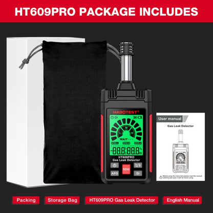 كاشف تسرب غاز الميثان القابل للاشتعال من هابوتيست، HT609PRO