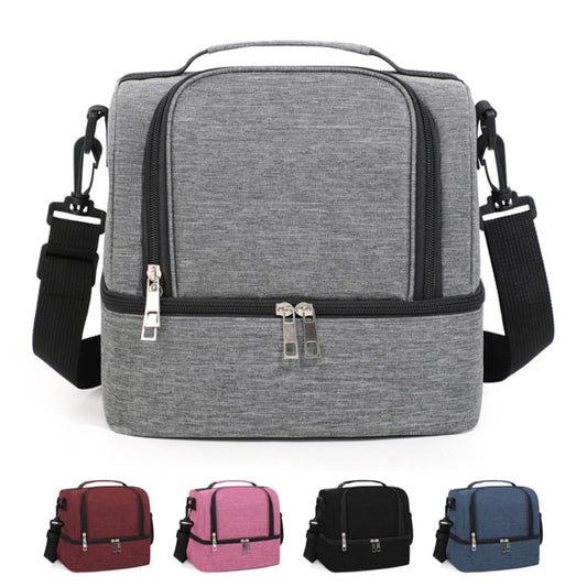 Double-Layer Outdoor Fresh Cooler Bag Mommy Bottle Bag Portable Lunch Insulated Bag