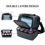 Double-Layer Outdoor Fresh Cooler Bag Mommy Bottle Bag Portable Lunch Insulated Bag