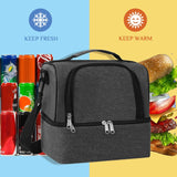 Double-Layer Outdoor Fresh Cooler Bag Mommy Bottle Bag Portable Lunch Insulated Bag