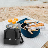 Double-Layer Outdoor Fresh Cooler Bag Mommy Bottle Bag Portable Lunch Insulated Bag