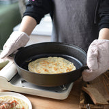 Cast Iron Cooking Pot Wok Nonstick Frying Pan Restaurant Kitchen Skillet Camping Cooker