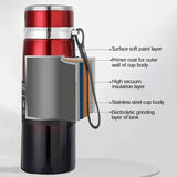 800ml  Stainless Steel Insulated Mug Large Capacity Vacuum Thermos Outdoor Portable Car Insulated Water Bottle(Coffee)