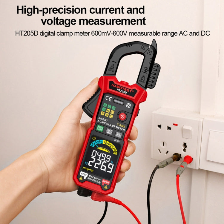 مشبك HABOTEST HT205D، مقياس متعدد رقمي ذكي عالي الدقة، مضاد للاحتراق، متعدد الوظائف، HT205D