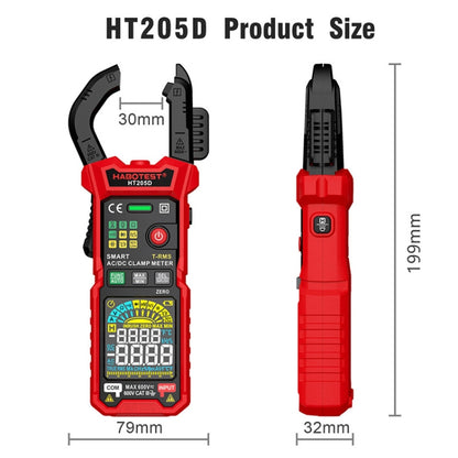 مشبك HABOTEST HT205D، مقياس متعدد رقمي ذكي عالي الدقة، مضاد للاحتراق، متعدد الوظائف، HT205D