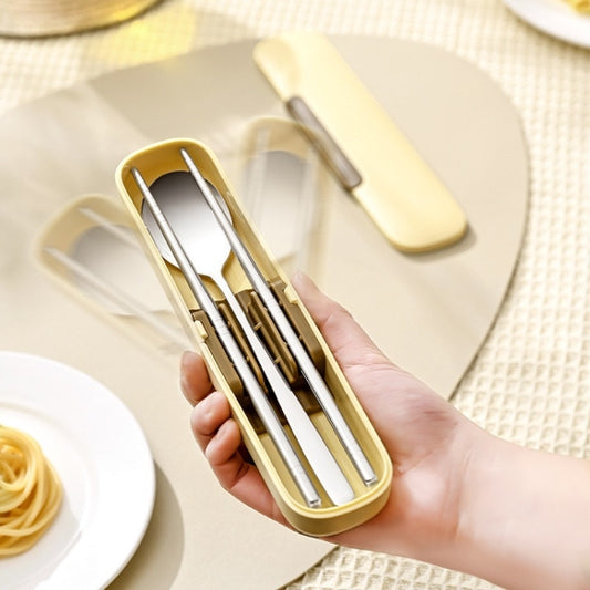 Portable Spoon Chopsticks Cutlery Set with Storage Box For Students, Office Workers and Camping
