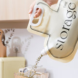 Grain Storage Bag Kitchen Food Grade Rice Wheat Beans Anti-mold Bag Dry Vegetables Sealed Storage Jar(Cream Color)