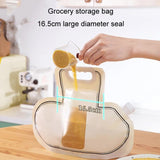 Grain Storage Bag Kitchen Food Grade Rice Wheat Beans Anti-mold Bag Dry Vegetables Sealed Storage Jar(Cream Color)