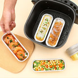 5pcs /Pack Air Fryer Rectangle Tin Box Oil-Proof Aluminum Foil BBQ Drip Tray Set