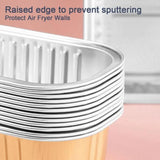 5pcs /Pack Air Fryer Rectangle Tin Box Oil-Proof Aluminum Foil BBQ Drip Tray Set