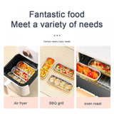 5pcs /Pack Air Fryer Rectangle Tin Box Oil-Proof Aluminum Foil BBQ Drip Tray Set
