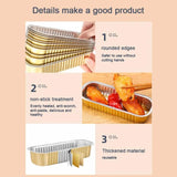 5pcs /Pack Air Fryer Rectangle Tin Box Oil-Proof Aluminum Foil BBQ Drip Tray Set