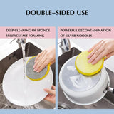 10pcs /Pack Double Side Dishwashing Sponge Non-Scratch Scrub Cleaning Tool(Random Color Delivery)