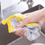 10pcs /Pack Double Side Dishwashing Sponge Non-Scratch Scrub Cleaning Tool(Random Color Delivery)