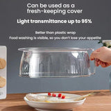 Microwave Food Heating Splashproof Cover Food Grade PC Household High Temperature Resistant Bowl Rice Cover(Regular Model)