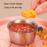 40ml Stainless Steel Sauce Cup With Plastic Lid Sealed Leak-Proof Dipping Dish Seasoning Dish