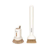 2pcs /Set ecoco Pot Washing Brush Short Handle Squeezeable + Long Handle Rotatable Household Dishwashing Brush