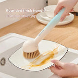 2pcs /Set ecoco Pot Washing Brush Short Handle Squeezeable + Long Handle Rotatable Household Dishwashing Brush
