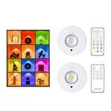 RGB Magnetic Puck Light Rechargeable LED Under Cabinet Light With Remote Control