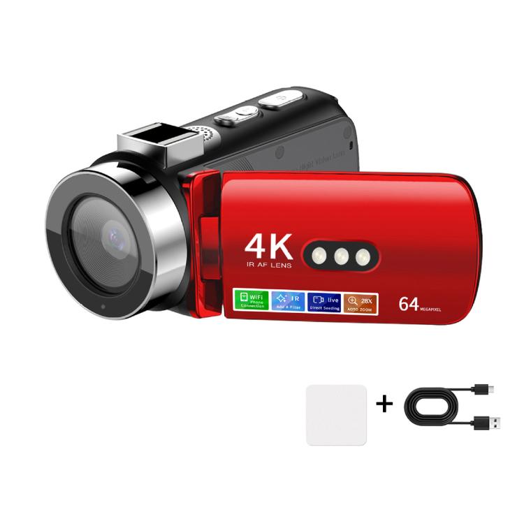 WiFi HD 4K Lightless Colorful Night Vision Digital Video Camera, Black, Black + Fill Light, Black + Lens Hood, Black + Wireless Noise Reduction Microphone, Black + Bracket, Black 4pcs /Set, Red, Red + Fill Light, Red + Lens Hood������������������������...