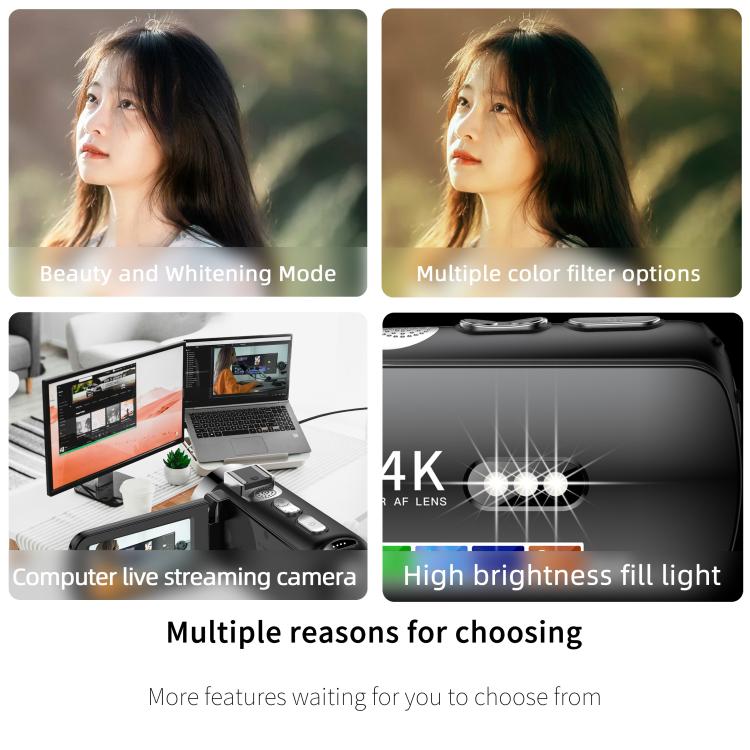 WiFi HD 4K Lightless Colorful Night Vision Digital Video Camera, Black, Black + Fill Light, Black + Lens Hood, Black + Wireless Noise Reduction Microphone, Black + Bracket, Black 4pcs /Set, Red, Red + Fill Light, Red + Lens Hood������������������������...