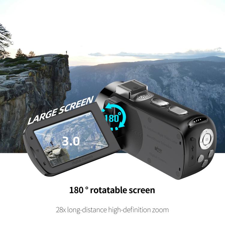 WiFi HD 4K Lightless Colorful Night Vision Digital Video Camera, Black, Black + Fill Light, Black + Lens Hood, Black + Wireless Noise Reduction Microphone, Black + Bracket, Black 4pcs /Set, Red, Red + Fill Light, Red + Lens Hood������������������������...