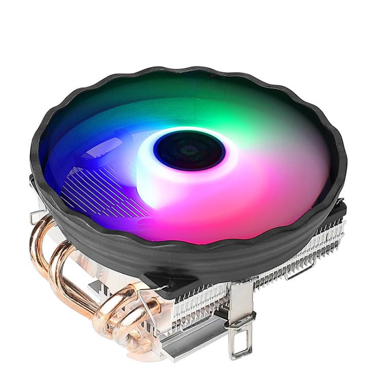 EVESKY  12cm RGB LED CPU Cooler with Dual Copper Heat Pipes Quiet Fan for Desktop Computers