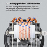 EVESKY  12cm RGB LED CPU Cooler with Dual Copper Heat Pipes Quiet Fan for Desktop Computers