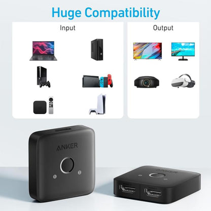 محول HDMI من ANKER A83H1 4K 2 إلى 1 مخرج لمحطة الإرساء، A83H1