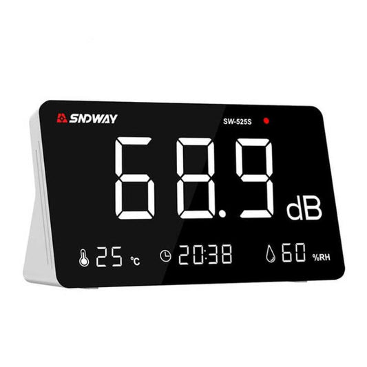 Desktop Noise Meter Temperature and Humidity Meter Decibel Meter Environmental Noise Monitor, SW-525S