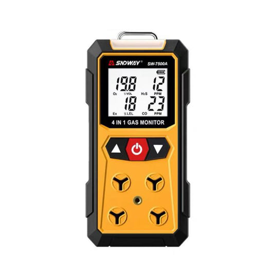 SNDWAY SW7500A 4 In 1 Gas Detector Combustible Gas Oxygen Hydrogen Sulfide Toxic and Harmful Detection Explosion-proof, Standard, With Pump Suction