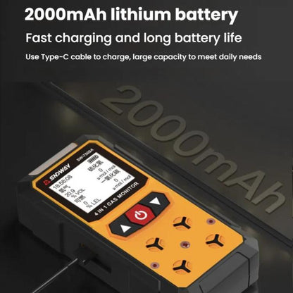 SNDWAY SW7500A 4 In 1 Gas Detector Combustible Gas Oxygen Hydrogen Sulfide Toxic and Harmful Detection Explosion-proof, Standard, With Pump Suction
